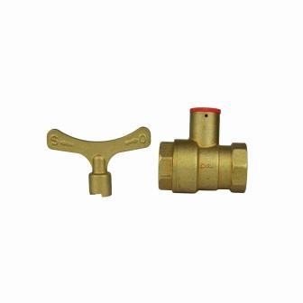 INOB300 スタンダード ブラス ボール バルブ 穴 キー ハンドル 1/2インチ - 3/4インチ 女性 スレッド ロック ボール バルブ