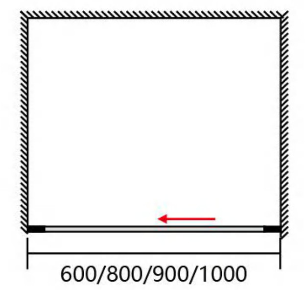 900mm 水晶透明シャワーキュービック 折りたたむスライドドア 900 X 900 シャワー室