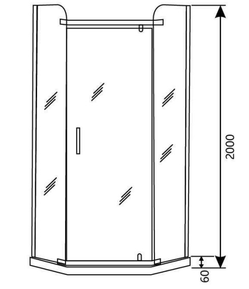 3/8インチ 厚さグリルパターン ガラスシャワーキュービック 多様なピボットドアシャワーキャビネット